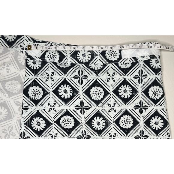 Ripskirt Hawaii Fijian Tapa white and black wrap skirt adjustable pocket S - Picture 8 of 13